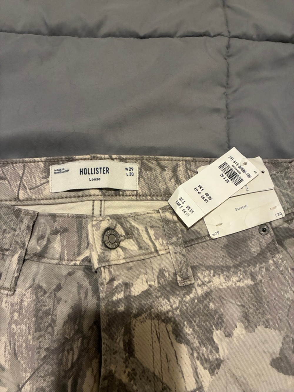 Hollister Gray Camouflage Loose Jeans